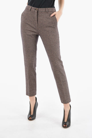 Houndstooth Cotton and Wool Pants
