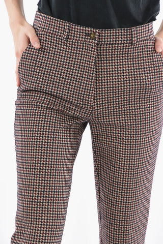 Houndstooth Cotton and Wool Pants