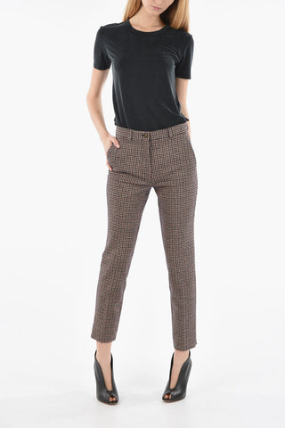 Houndstooth Cotton and Wool Pants