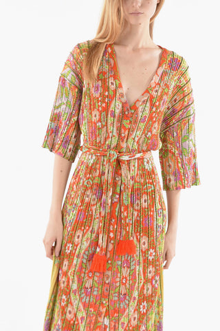 Floral Patterned Shirt Dress with Belt