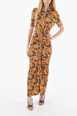 Printed Short Sleeved Shirt Dress