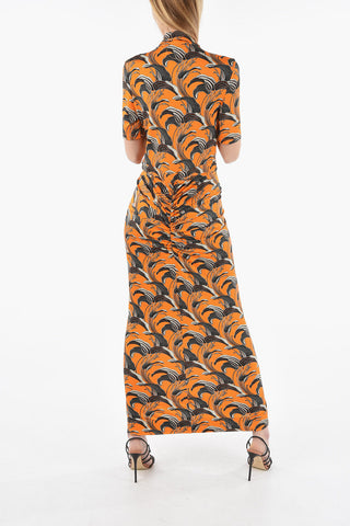 Printed Short Sleeved Shirt Dress