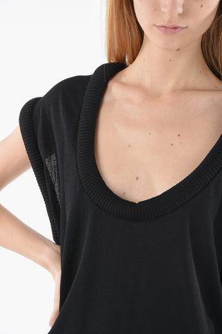 Minidress in Maglia con Bordi Imbottiti
