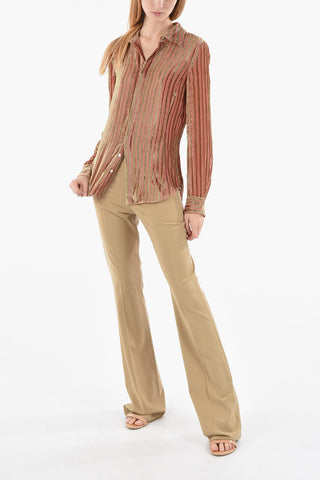 Striped Patterned Velvet Shirt