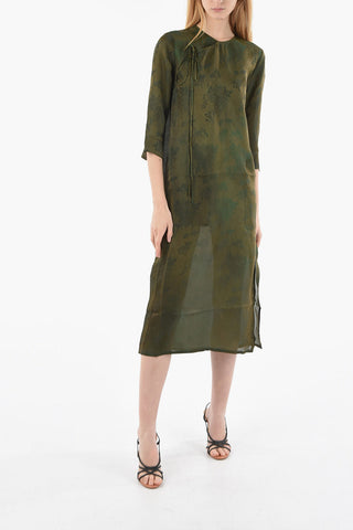Jacquard Silk Blend AGINA Wrap Maxidress
