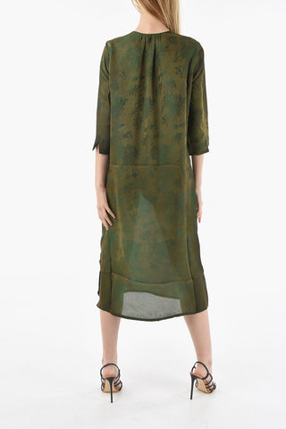Jacquard Silk Blend AGINA Wrap Maxidress