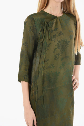 Jacquard Silk Blend AGINA Wrap Maxidress
