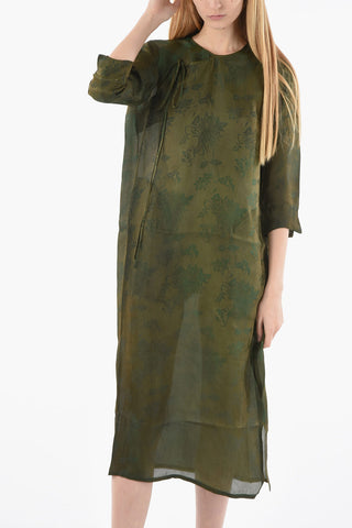 Jacquard Silk Blend AGINA Wrap Maxidress