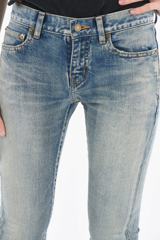 Stretch Denim Skinny Fit Jeans 15cm