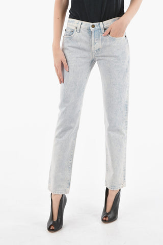 Front Buttoning Low Waist Jeans 17cm