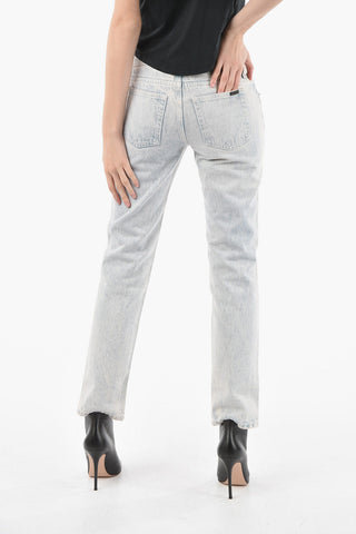 Front Buttoning Low Waist Jeans 17cm