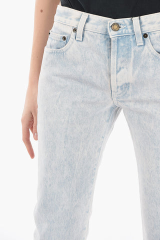 Front Buttoning Low Waist Jeans 17cm