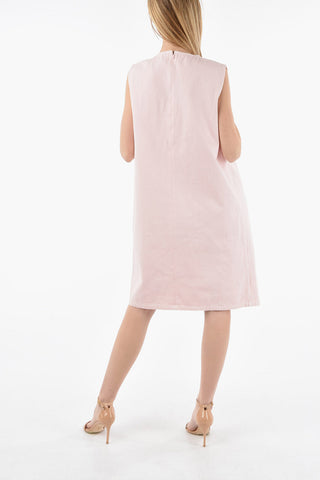 Short Sleeve Denim Shift Dress