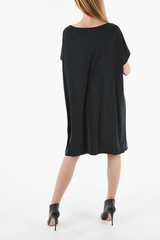 Cupro-jersey ALEXIA Midi Dress with Boat Neckline
