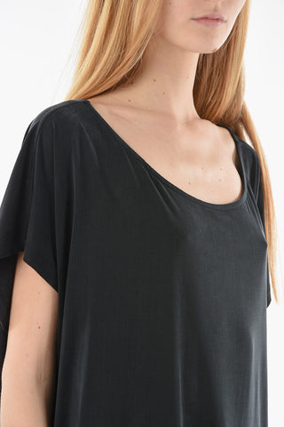 Cupro-jersey ALEXIA Midi Dress with Boat Neckline