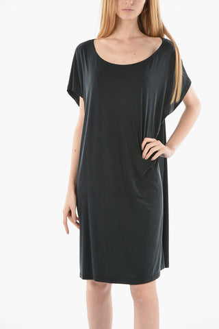 Cupro-jersey ALEXIA Midi Dress with Boat Neckline