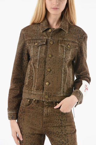Animal Patterned Denim Jacket