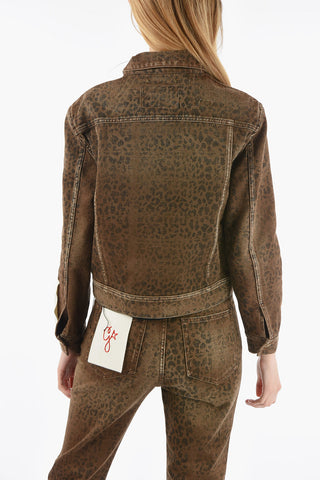 Animal Patterned Denim Jacket