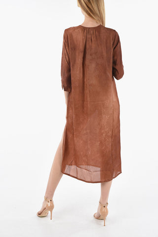 Jacquard Silk Blend AGINA Wrap Maxidress