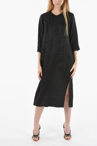 Jacquard Silk Blend AGINA Wrap Maxidress