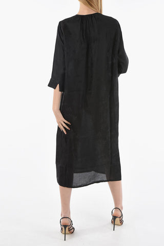 Jacquard Silk Blend AGINA Wrap Maxidress
