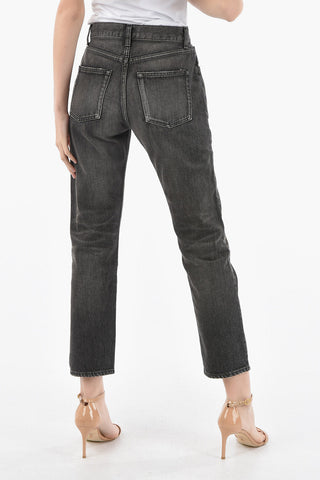 Bleached Effect Cropped Denims 17cm