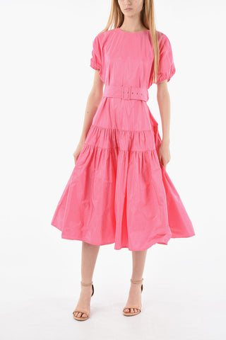 Belted NAOMI Flounced Maxi Dress
