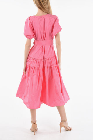 Belted NAOMI Flounced Maxi Dress