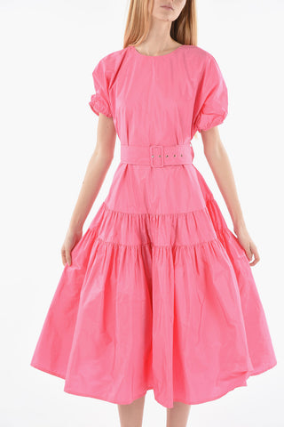 Belted NAOMI Flounced Maxi Dress