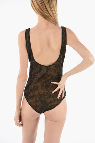 Viscose-blend Bodysuit with Monogram Embroidery