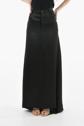 Tech-satin GOELE Asymmetric Long Skirt