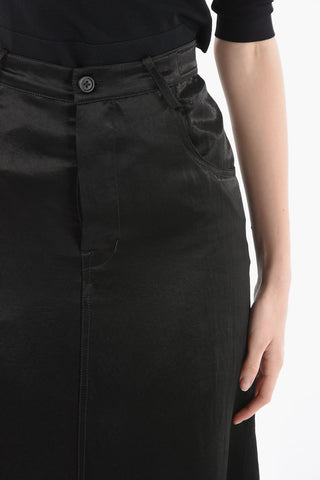Tech-satin GOELE Asymmetric Long Skirt