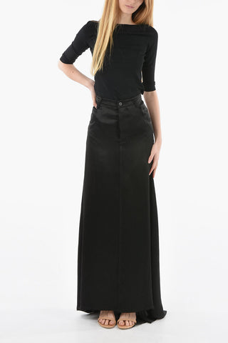 Tech-satin GOELE Asymmetric Long Skirt
