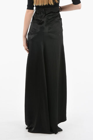 Tech-satin GOELE Asymmetric Long Skirt