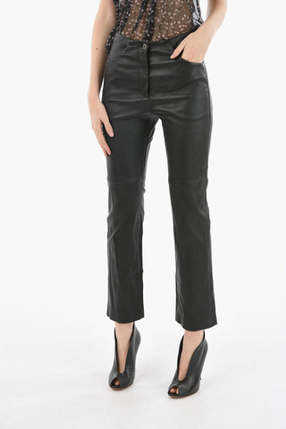 Pantaloni In pelle A Vita Alta 