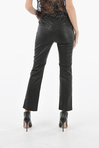Pantaloni In pelle A Vita Alta 