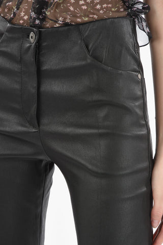 Pantaloni In pelle A Vita Alta 