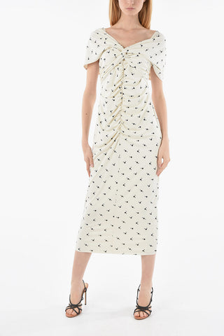 Polka Dots Butterfly Sleeved Maxi Dress