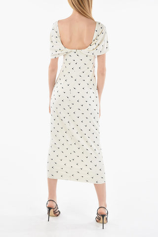 Polka Dots Butterfly Sleeved Maxi Dress