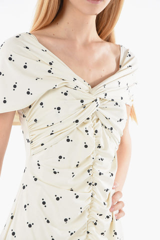 Polka Dots Butterfly Sleeved Maxi Dress