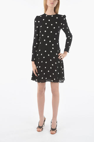 Zipped Sleeve CHALK Polka Dot Patterned Dress