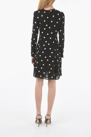 Zipped Sleeve CHALK Polka Dot Patterned Dress