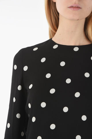 Zipped Sleeve CHALK Polka Dot Patterned Dress