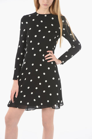 Zipped Sleeve CHALK Polka Dot Patterned Dress