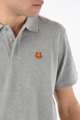 Cotton-hopsack Polo T-shirt with TIGER CREST Logo Patch
