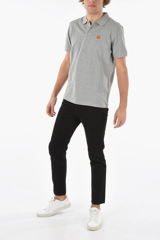 Cotton-hopsack Polo T-shirt with TIGER CREST Logo Patch