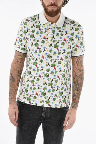 All Over Printed Piquet Cotton SMITH 3 Buttons Polo Shirt