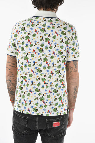 All Over Printed Piquet Cotton SMITH 3 Buttons Polo Shirt