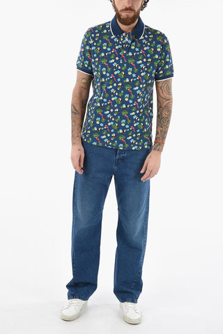 All Over Printed Piquet Cotton SMITH 3 Buttons Polo Shirt