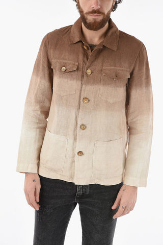 Shaded Effect Linen DERBY Utility Overshirt